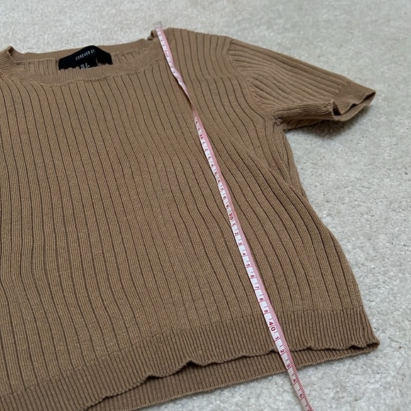 Tan ribbed tshirt - Picture 3 of 4
